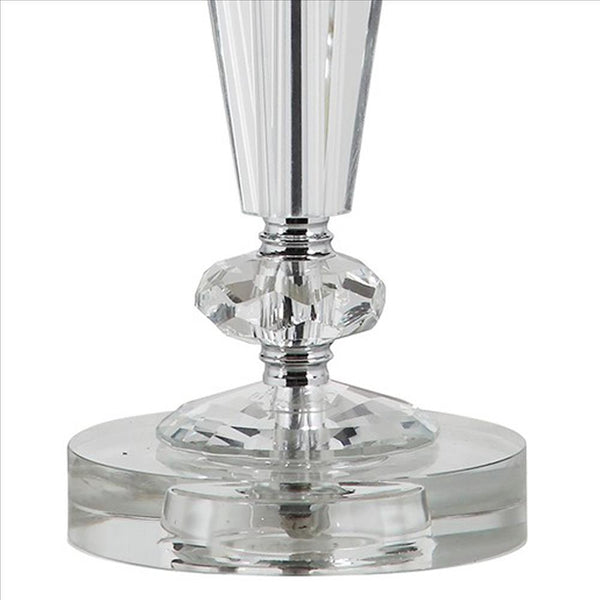 Turned Tubular Crystal Body Table Lamp, Clear - BM240935