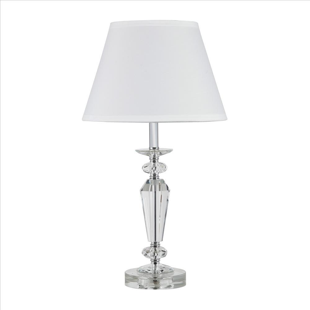 Turned Tubular Crystal Body Table Lamp, Clear - BM240935