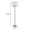 Twisted Crystal Accent Floor Lamp with Dual Fabric Shade, Clear - BM240937