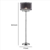 Twisted Crystal Accent Floor Lamp with Dual Fabric Shade, Clear and Black - BM240938