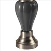 27 Inch Urn Shaped Ceramic Table Lamp, Pleated Fabric Shade, Gray - BM240946
