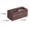 Watch Case with 4 Slots and Removable Cushions, Brown - BM240947