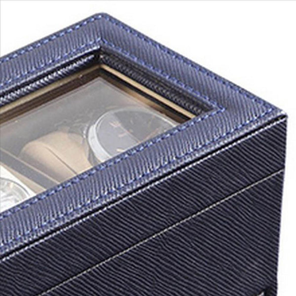 Watch Case with Drawer Display and  4 Slots, Blue - BM240949