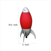Kid Table Lamp with Rocket Design Silhouette, Red - BM240954