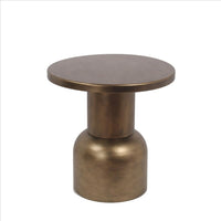 Round Top Modern Metal Accent Table, Large, Gold - BM240965