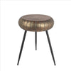 Round Top Accent Table with Tripod Base, Large, Gold and Black - BM240971