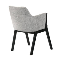 Renzo Light Gray Fabric and Black Wood Dining Side Chairs - Set of 2 - BM246041