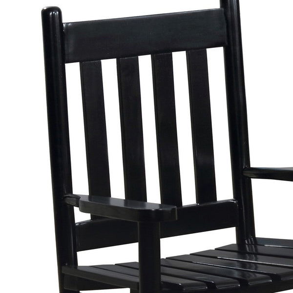 Youth Rocking Chair with Slatted Design Back and BM296985Seat, Black - BM246081