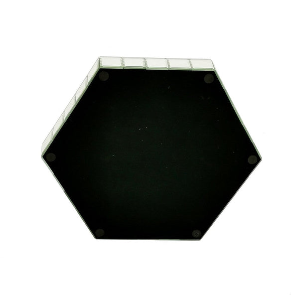 Tray with Hexagonal Beveled Mirror Panel Framing, Clear - BM246103