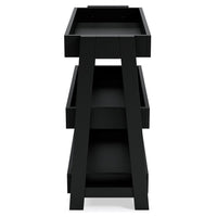 Accent Table with 3 Tier Tray Design Shelves, Black - BM248106