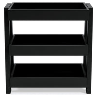 Accent Table with 3 Tier Tray Design Shelves, Black - BM248106