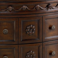 Nightstand with 3 Drawer and Ornate Carved Applique, Brown - BM248120