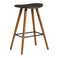 26 Inch Faux Leather Counter Height Backless Bar Stool, Brown - BM248148