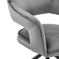 Velvet Upholstered Contemporary Accent Chair, Black and Gray - BM248163