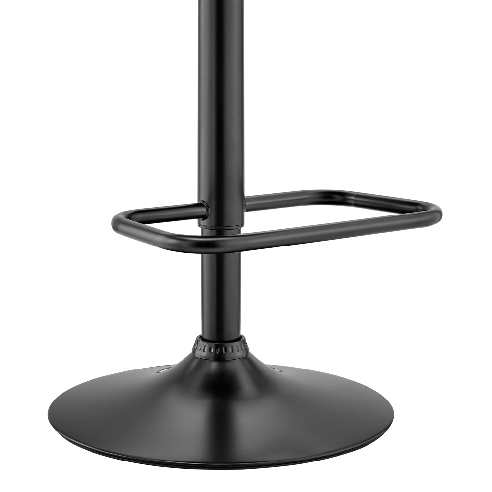 Metal and Faux Leather Adjustable Bar Stool, Black and Gray - BM248173