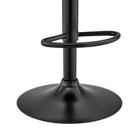 Faux Leather Adjustable Swivel Bar Stool, Black and Gray - BM248185