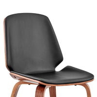 Leatherette Dining Chair with Slightly Curved Seat, Black - BM248195