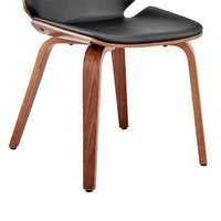 Leatherette Dining Chair with Slightly Curved Seat, Black - BM248195