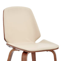 Leatherette Dining Chair with Slightly Curved Seat, Cream - BM248197