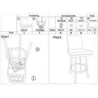 30 Inch Swivel Barstool with Metal Frame and Hexagonal Back, Gray - BM248198