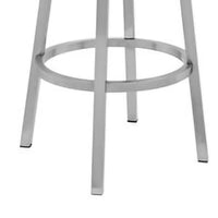 30 Inch Swivel Barstool with Metal Frame and Hexagonal Back, Gray - BM248198