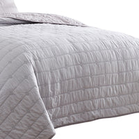 Veria 3 Piece King Quilt Set with Channel Stitching  Light Gray - BM250001