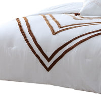 Veria 8 Piece King Comforter Set with Striped Pattern The Urban Port, Brown - BM250043