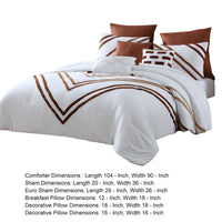 Veria 8 Piece King Comforter Set with Striped Pattern The Urban Port, Brown - BM250043