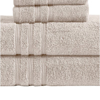 Veria 6 Piece Towel Set with Plush Cotton Fabric The Urban Port, Beige - BM250065