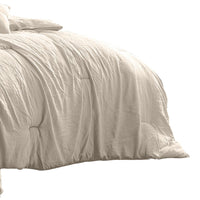 Veria 4 Piece Queen Comforter Set with Deep Stitching The Urban Port, Beige - BM250086