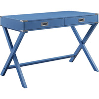 Wooden Home Office Writing Desk, Blue - BM250253