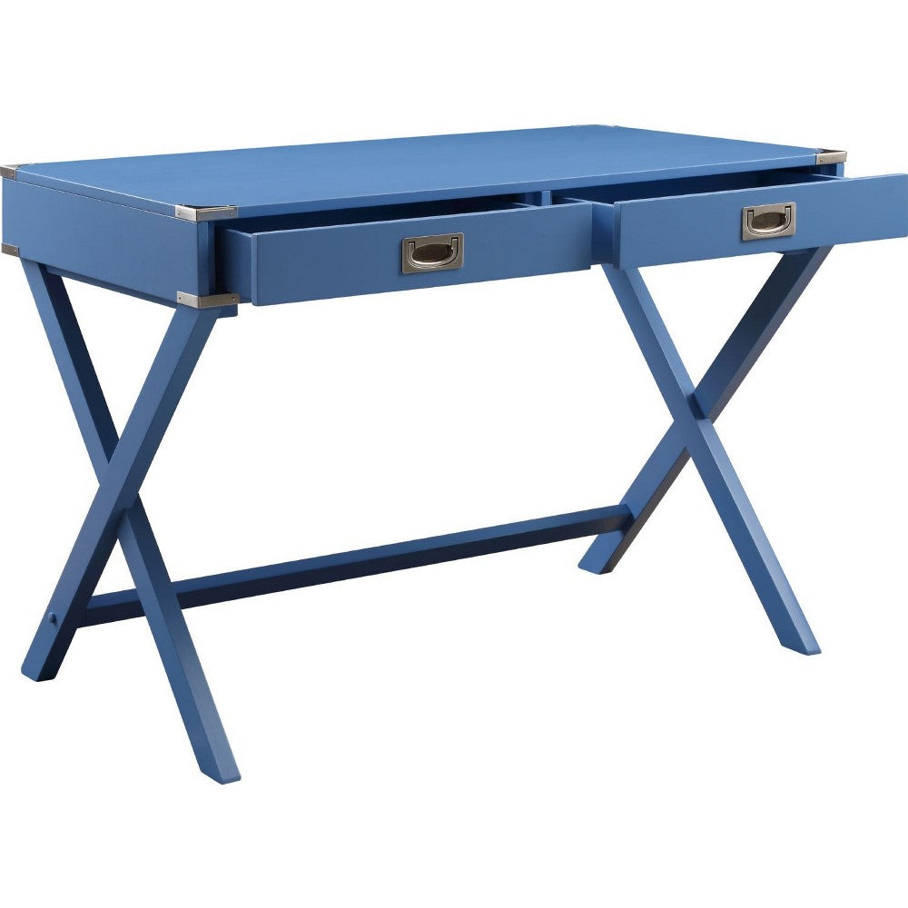 Wooden Home Office Writing Desk, Blue - BM250253