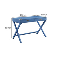 Wooden Home Office Writing Desk, Blue - BM250253