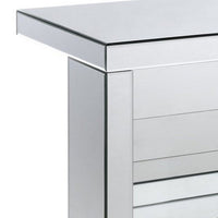 Accent Table with Mirrored Panels and C Shape, Silver - BM250272