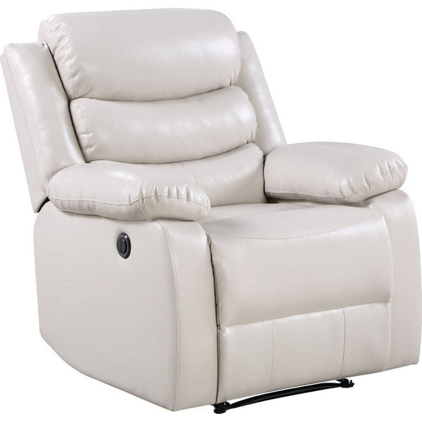 Power Recliner Chair with Split Back and Pillow Top, Cream - BM250343