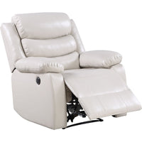 Power Recliner Chair with Split Back and Pillow Top, Cream - BM250343