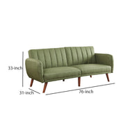 Fabric Upholstered Adjustable Sofa, Green and Brown - BM250358