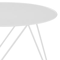 Accent Table with Open Geometric Base and Round Top, White - BM250416