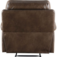 Leatherette Power Recliner with Nailhead Trim Accent, Brown - BM250552