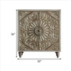 Wine Cabinet with Polyresin Floral Design, Ivory - BM253000