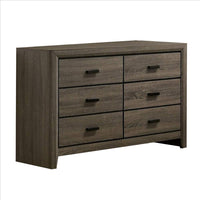 Dresser with Black Rectangular Pulls, Gray - BM253015