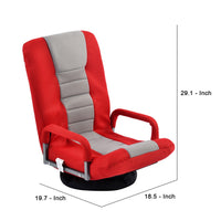 Swivel Floor Gaming Chair with 7 Angle Adjustable Mechanism, Red - BM261477