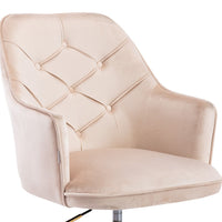 Office Chair with Diamond Button Tufted Back, Beige - BM261574
