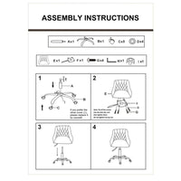 Office Chair with Padded Swivel Seat and Tufted Design, Beige - BM261580