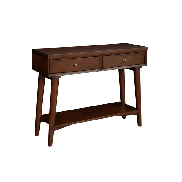 Console Table with 2 Drawers and Angled Legs, Walnut Brown - BM261893