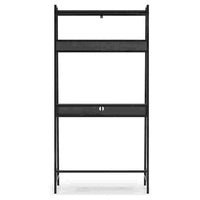 Office Desk with 2 Upper Shelves and Metal Legs, Black and Gray - BM262964