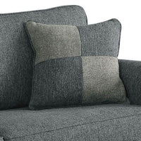 Sofa with Fabric Upholstery and Rolled Design Arms, Gray - BM263207