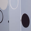 3 Panel Room Divider with Overlapping Circles Pattern, Black and Gray - BM26493