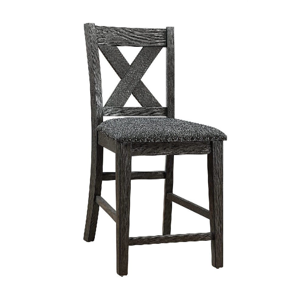 Chair with High X Shaped Back and Nailhead Trim, Set of 2, Brown - BM266488