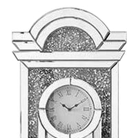 Wall Clock with Mirror Trim and Scalloped Top, Silver - BM268976